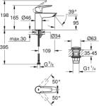 GROHE Start egykaros mosdócsaptelep 1/2" S, matt fekete