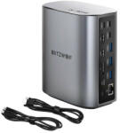 BlitzWolf Blitzwolf BW-TH15 Hub 17 într-unul: 2x HDMI 4K, 1x port DP, USB Type-C 3.2 Gen2, 4x USB-A, cititor de carduri SD, mufă 3.5, port LAN (BW-TH15)
