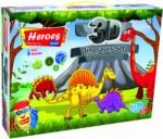 Heroes Nisip kinetic 1000 gr + piscina in cutie carton cu dinozaur