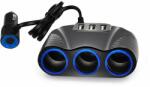  Mobilly distribuitor brichetă auto 3xCL 120W cu încărcător 3x USB 3, 1A cu cablu (XXX)