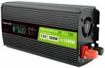 Green Cell Power Inverter Convertor de tensiune LCD cu afișaj de la 12V la 230V, 500W/1000W, undă sinusoidală pură (INVGC12P500LCD)