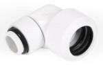 Alphacool Fiting adaptor la 90 grade Alphacool Eiszapfen 16mm Hard Tube - filet exterior G1/4 rotativ - White, 17621