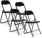  4 db összecsukható kerti vendéglátóipari szék, fekete öko-bőr | PJJBS0024-04