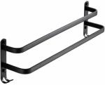  Fém törölközőtartó dupla sín, 60 cm, matt fekete (AG988)
