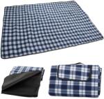 Verk Group Piknik pléd, kemping takaró 150x200, kék, kis kockás mintával