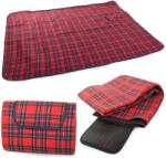 Verk Group Piknik pléd, kemping takaró 150x200, piros, kockás mintával