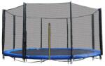  Trambulin védőháló cipzárral, biztonsági csatokkal 8 oszlophoz 360/366/370 cm átmérőjű trambulinhoz, fekete