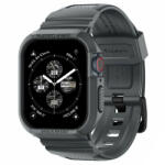 Spigen Apple Watch 4 / 5 / 6 / 7 / 8 / 9 / SE / SE 2 okosóra tok és szíj, 44mm / 45mm, TPU / szilikon, szürke, Spigen Rugged Armor Pro - gsmlive