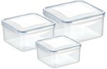 Tescoma FRESHBOX négyzet alakú ételtároló doboz, 3 db, 0, 4; 0, 7; 1, 2 l (892040.00)