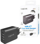 LogiLink Aljzatadapter, 1x USB-C port és 3x USB-A port, 27 W (PA0221)