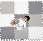 Ruhhy Puzzle habszivacs szőnyeg, vízálló, grafit/szürke/fehér, 95, 5 x 95, 5 cm