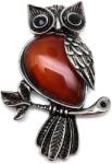 R. M. ékszer Csepp fém bagoly karneol medál 3, 5x5cm (022072)