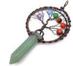 R. M. ékszer Életfa bronz drót csúcs aventurin medál 5x9cm (021915)