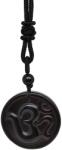 R. M. ékszer Kör om obszidián medál zsinóron 3, 5cm (021963)
