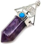 R. M. ékszer Csúcs fém életfa ametiszt medál 3x5, 5cm (022007)