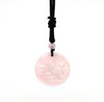 R. M. ékszer Kör hold csillag rózsakvarc medál zsinóron 3, 5cm (021927)