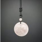 R. M. ékszer Kör trefoil rózsakvarc medál zsinóron 3, 5cm (021935)