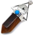 R. M. ékszer Csúcs fém életfa tigrisszem medál 3x5, 5cm (022010)