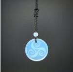 R. M. ékszer Kör spirál opalit medál zsinóron 3, 5cm (021996)