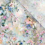 Takoy Enyhén elasztikus műselyem / silky anyag elmosódott virágok olajfestmény