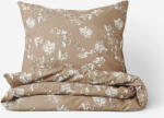 Goldea lenjerie de pat de lux din bumbac satinat - crini pe maro 140 x 220 și 50 x 70 cm Lenjerie de pat