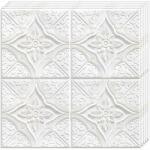 Teno Set 30x Tapet 3D Teno®, suprafata acoperire 14.7 mp, autoadeziv, Model Floral Diamant, 70x70 cm, alb