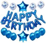 Teno Set 25 Baloane Teno®, Litere, pentru Petreceri/Aniversari/Evenimente, confetti, stelute, model Happy Birthday, albastru