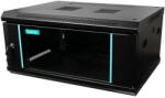 Spacer Cabinet metalic Spacer SPCW-4U-450-BK-03 4U, Wall mount, 600 x 450 mm, Glass door, Negru (SPCW-4U-450-BK-03) - forit