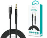 DEVIA 3, 5 mm jack - Type-C audio kábel 1 m-es vezetékkel - Devia Series iPure AUX Audio Cable - fekete - multimediabolt