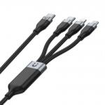 Unitek Cablu Date UNITEK 3in1 1.5m USB-C Lightning microUSB 2.0 Negru (C14101BK-1.5M)