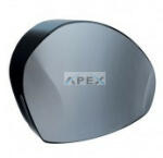 Merida Toalettpapír adagoló mini, fekete ABS műanyag, fém dekor előlap