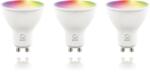 DELTACO SMART HOME SH-LGU10RGB-3P izzó LED, GU10, spot, WIFI, 5W, színes+fehér, szabályozható, 3db/csomag