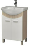 TMP cabinets ZX 55 - SONOMA - lábon álló fürdőszobabútor Sanovit Zenon 6055 porcelán mosdókagylóval 55 cm (400865) - watermarkt