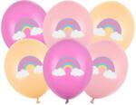 Partydeco Mintás latex lufi 11" 28cm Szivárvány, 6db (LUFI298724)