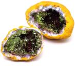 R. M. ékszer Kvarc geóda lila arany sárga külső M (109781)