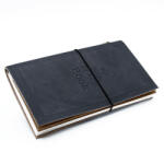 Ancient Wisdom Bőrkötésű kézműves notesz - MY LITTLE BLACK BOOK - 22x12x1, 5 cm (MSJ-09)