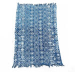 Ancient Wisdom Kézműves Indigó Ágytakaró - Desi Minták, 170x120 cm (HIT-04)
