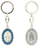 ST. ITA Kulcstartó - Csodás Mária érem, ovál, kék betétes - 8, 5 cm (21676024)