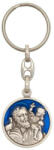 ST. ITA Kulcstartó - Szent Kristóf - kerek, kék betétes éremmel - 8 cm (KO2086-kek)