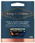 Gillette King C. Shave & Edging Razor Blades rezerve lame Rezerve 3 buc pentru bărbați