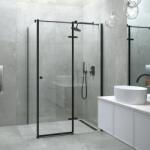 Besco PIXA black szögletes zuhanykabin 100x90x195 cm balos (PPL-109-195B)