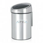 Merida Hulladékgyűjtő, 3L, falra szerelhető, rozsdamentes, polírozott, TouchBin