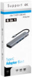 Hubpro - 8in1 USB Type-C Adapter, HDMI 4K 30hz, Type-C 100W, USB 3.0 port (BYL-2319)
