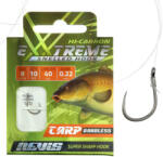Nevis 8 Szakáll Nélküli, Füles 40cm 0, 22mm Monofil Előkötött Pontyozó Horog 10db (5706-008)
