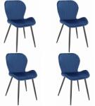 Jumi Set 4 scaune bucatarie/living, Jumi, Veira, catifea, metal, albastru, 50x58x84 cm (SD-276468S)