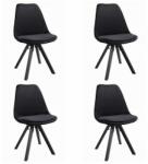 Jumi Set 4 scaune bucatarie/living, Jumi, saida, catifea, lemn, negru, 49x52x83 cm (SD-324190S)