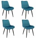 Jumi Set 4 scaune bucatarie/living, Jumi, Viva, catifea, metal, albastru marin, 54x61x83 cm (SD-276062S)