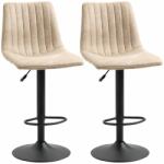 ART Set 2 scaune bucatarie/bar, Gary, rotative, poliester, otel, bej si negru, 47.5x57.5x95-116 cm (AR152263)