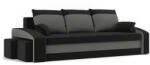 Monviso kanapéágy 2 db puffal, normál szövet, hab töltőanyag, bal oldali puff tároló, fekete / szürke (GSAG5999114116415)