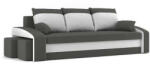  Monviso kanapéágy 2 db puffal, normál szövet, hab töltőanyag, bal oldali puff tároló, szürke / fehér (GSAG5999114116422)